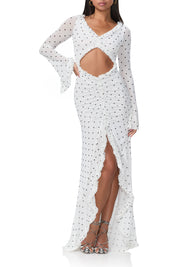 Cat Micro Ruffle Maxi