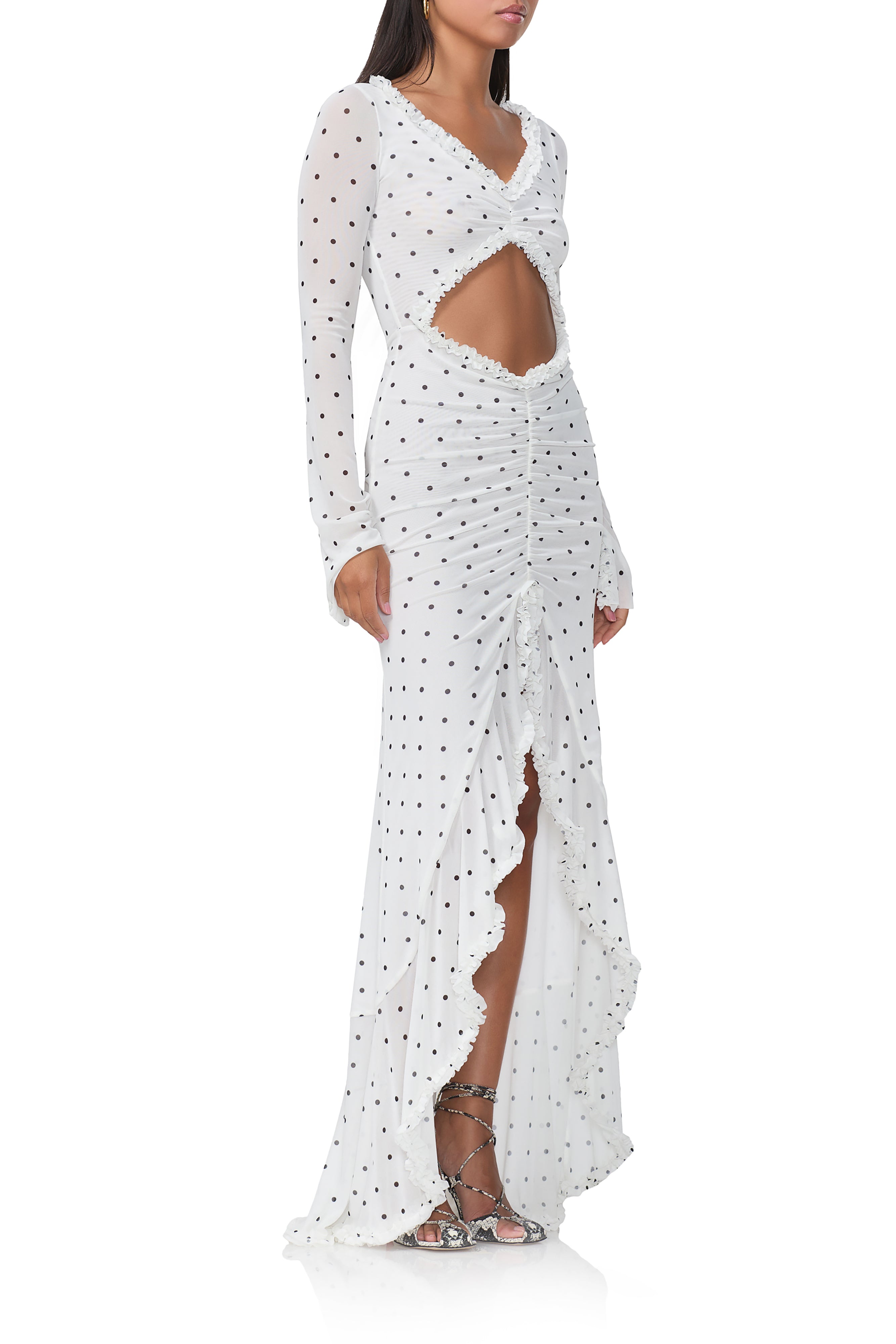 Cat Micro Ruffle Maxi